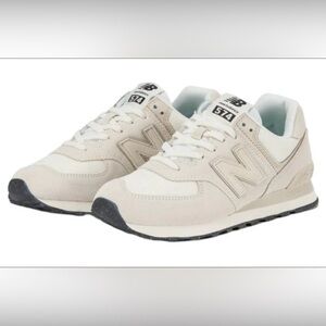 New Balance 574 Sneakers in Cream and White
